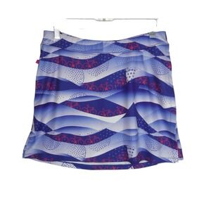 Terry Cycling‎ Bike Print Wrap Skirt Size M Blue Red Bicycles
